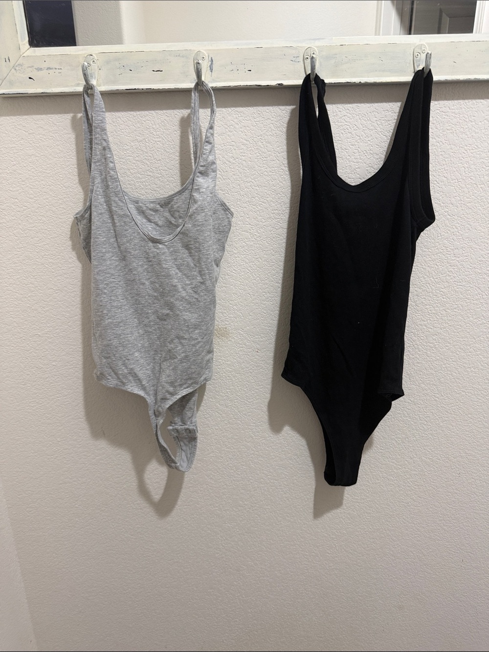 Women’s Scoop Neck Bodysuits- Black & Light Gray - Picture 5 of 5